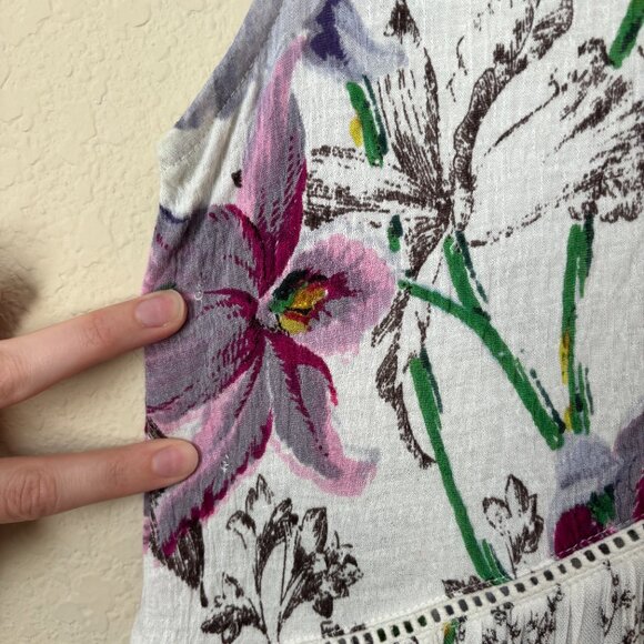 Anthropologie Nia Boho Floral Tunic Button Front Top - Picture 8 of 13